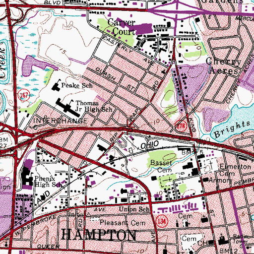 Topographic Map of Interchange 265C, VA