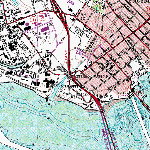 Topographic Map of Interchange 268, VA