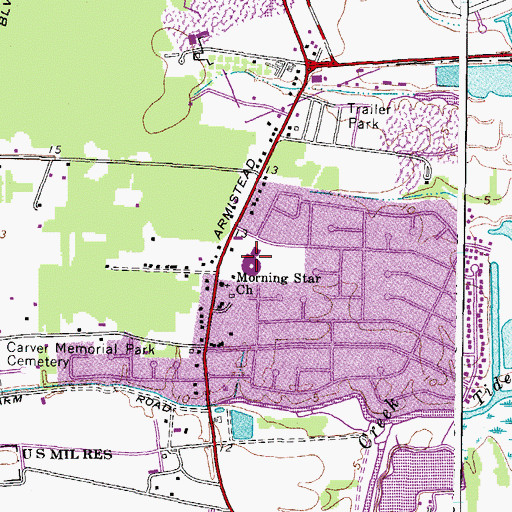 Topographic Map of Luther W Machen Elementary School, VA