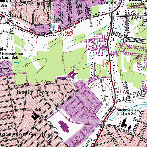Topographic Map of Merrimack Elementary School, VA