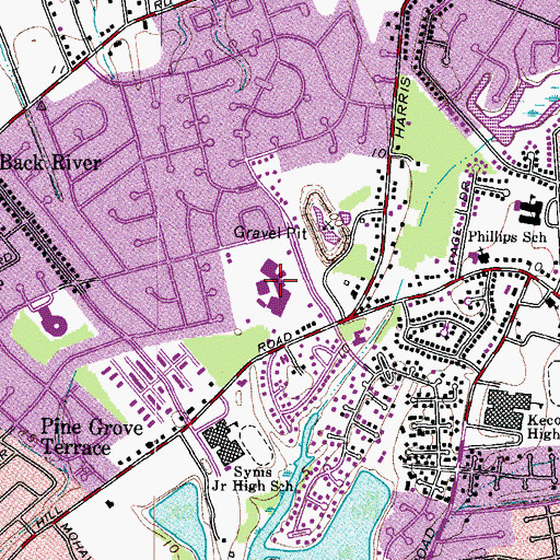 Topographic Map of Willow Oaks Shopping Center, VA