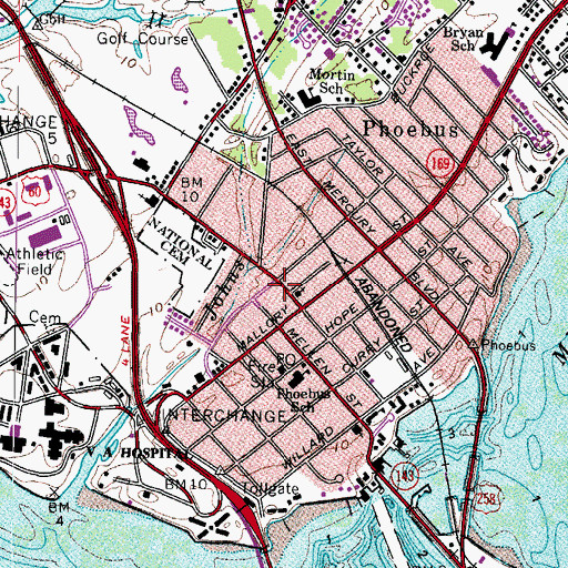 Topographic Map of LaCrosse Memorial Presbyterian Church, VA