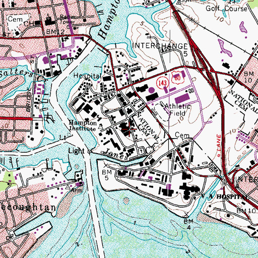 Topographic Map of Armstrong Slater Memorial Trade School, VA