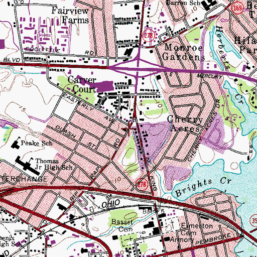 Topographic Map of Bethel Christian Church, VA