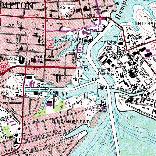 Topographic Map of Cedar Hall, VA