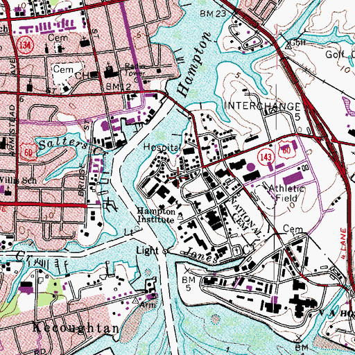 Topographic Map of Collis P Huntington Memorial Library, VA