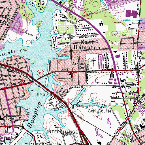 Topographic Map of East Hampton United Methodist Church, VA