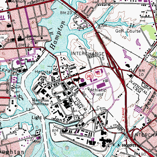 Topographic Map of George P Phenix Elementary-High School, VA