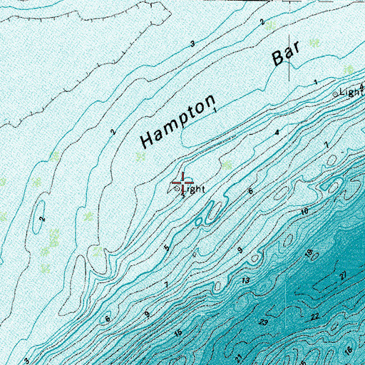 Topographic Map of Hampton Bar Light, VA