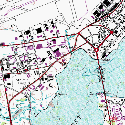Topographic Map of Hampton Normal School Farm (historical), VA