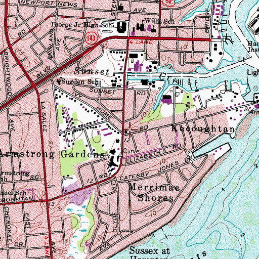 Topographic Map of Little England Chapel, VA