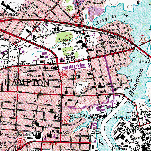 Topographic Map of Saint Cyprians Episcopal Church, VA