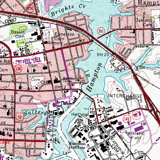 Topographic Map of Syms-Eaton Academy (historical), VA