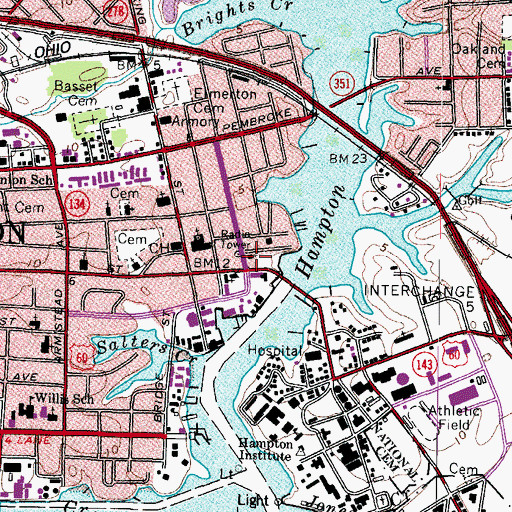 Topographic Map of Unitarian Fellowship of the Peninsula Church, VA