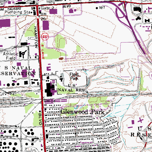 Topographic Map of Fleet Park, VA