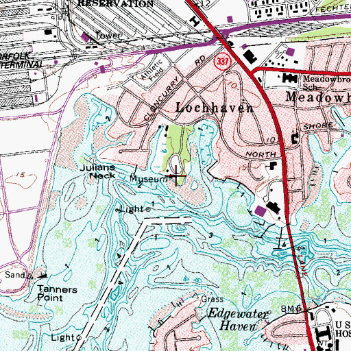 Topographic Map of Hermitage Foundation Museum, VA