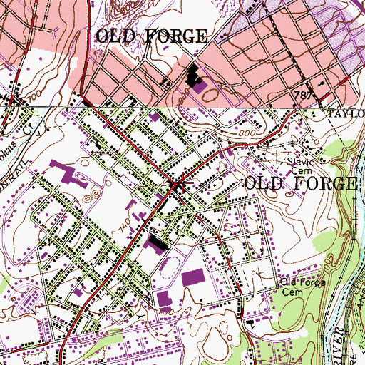 Topographic Map of Barbertown (historical), PA