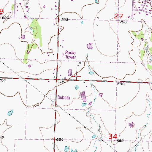 Topographic Map of Midwest Agape Chapel, OK