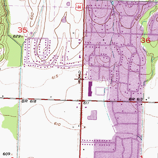 Topographic Map of One Accord Church, OK