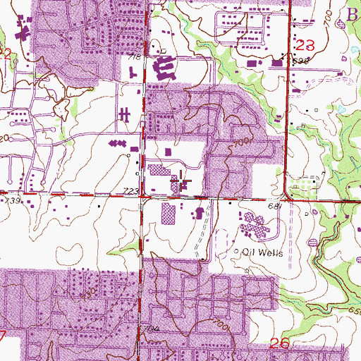 Topographic Map of Church of the Nazarene, OK