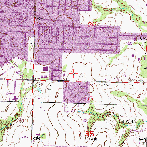 Topographic Map of Florence Street Baptist Church, OK