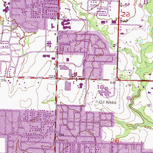 Topographic Map of Saint Stephens United Methodist Church, OK