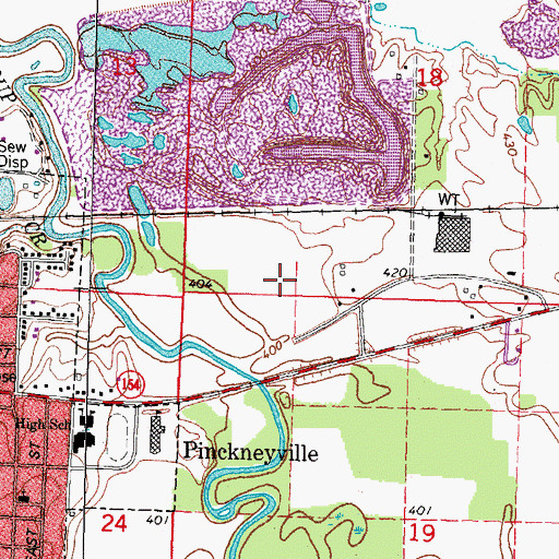 Topographic Map of Perry County, IL