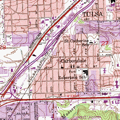 Topographic Map of First Apostolic Church, OK