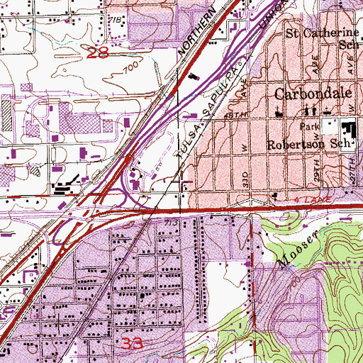 Topographic Map of Gleaner Missionary Church, OK