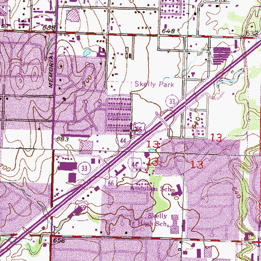 Topographic Map of Lutheran Church of the Good, OK