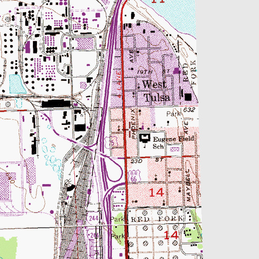 Topographic Map of Phoenix Avenue Baptist Church, OK