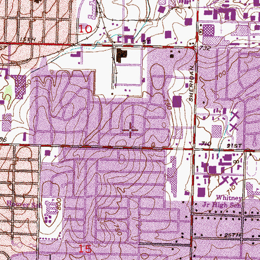 Topographic Map of South Lakewood Baptist Church, OK