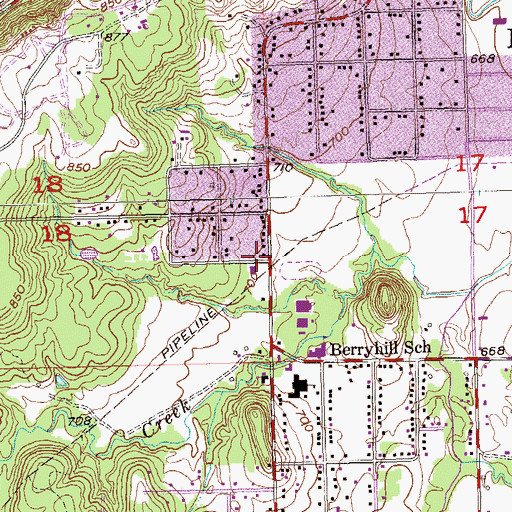 Topographic Map of Southwest Christian Chapel, OK