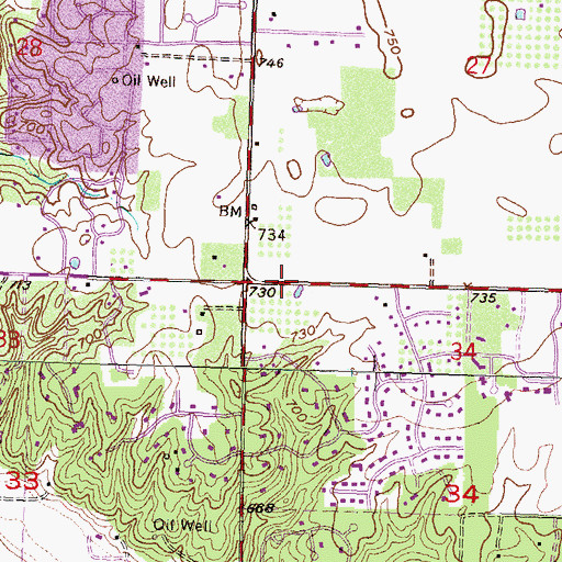 Topographic Map of Saint James United Methodist Church, OK