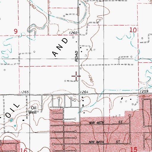 Topographic Map of Calgary Worship Center, OK