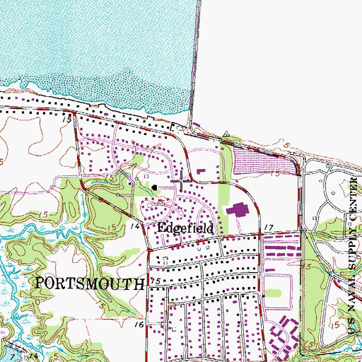 Topographic Map of Southampton, VA