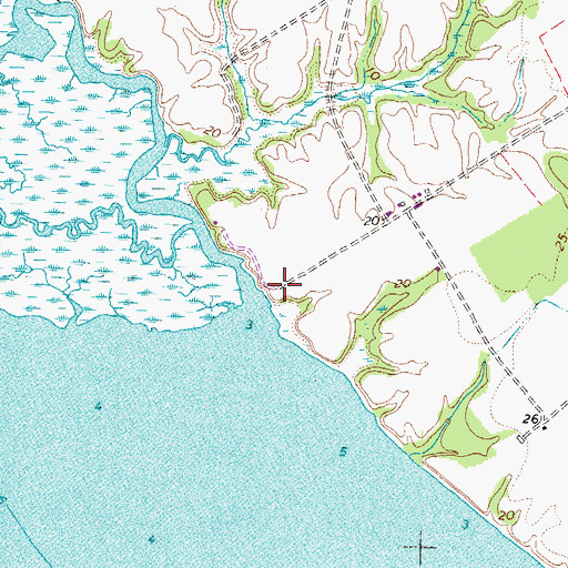 Topographic Map of Bushwood (historical), VA
