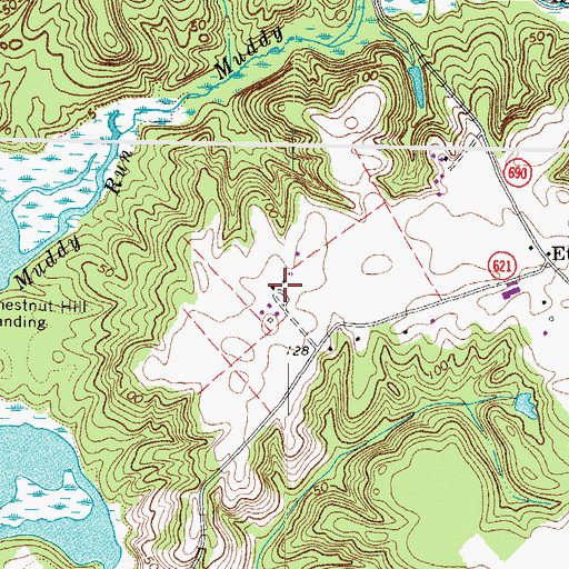 Topographic Map of Chestnut Hill Plantation, VA