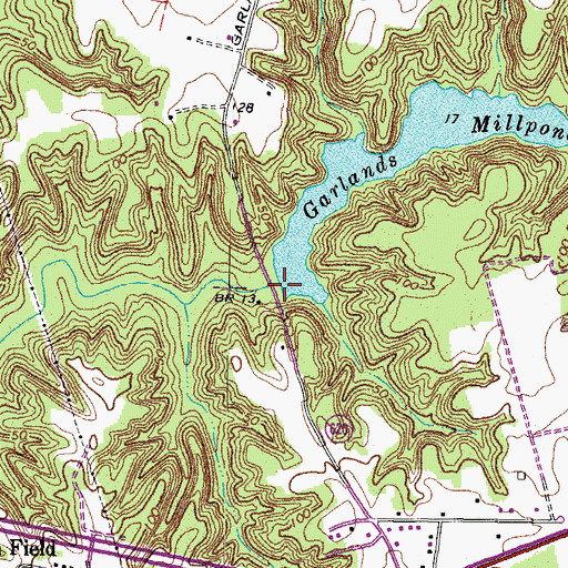 Topographic Map of Garlands Mill (historical), VA