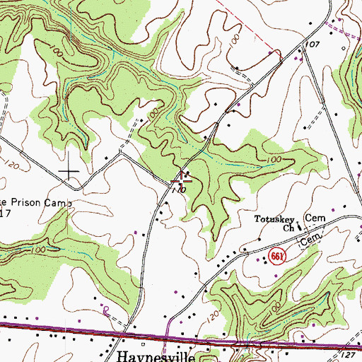 Topographic Map of Haynesville School (historical), VA