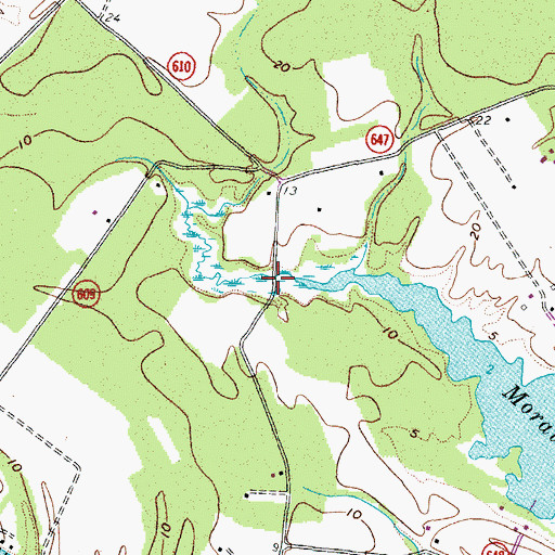 Topographic Map of Morattico Swamp, VA