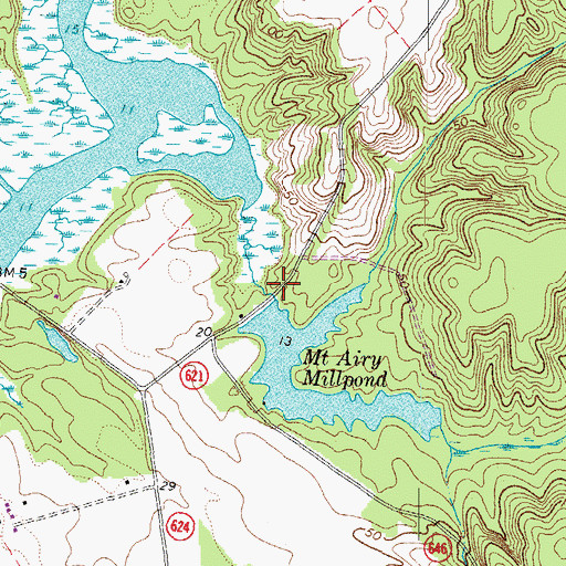 Topographic Map of Mount Airy Mill (historical), VA