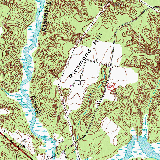 Topographic Map of Richmond Hill Plantation, VA