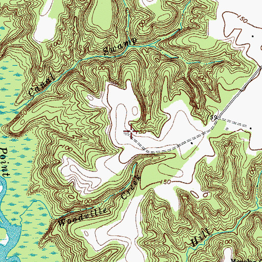 Topographic Map of Woodville Farm, VA