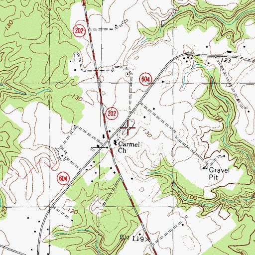Topographic Map of Carmel Cemetery, VA