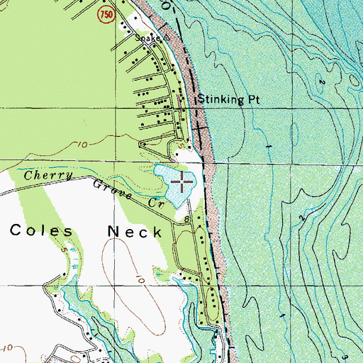 Topographic Map of Cherry Grove Pond, VA