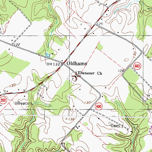 Topographic Map of Ebenezer Cemetery, VA
