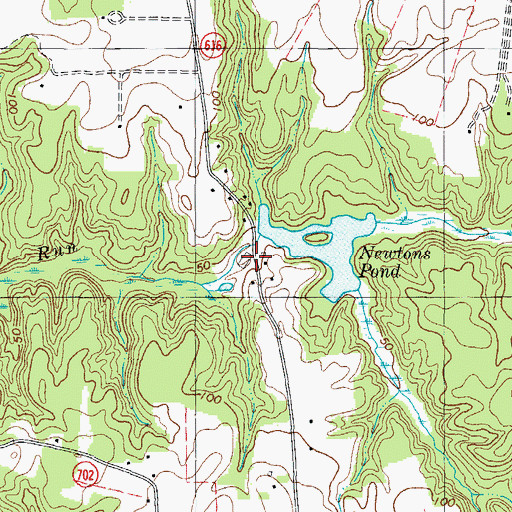 Topographic Map of Newtons Mill (historical), VA