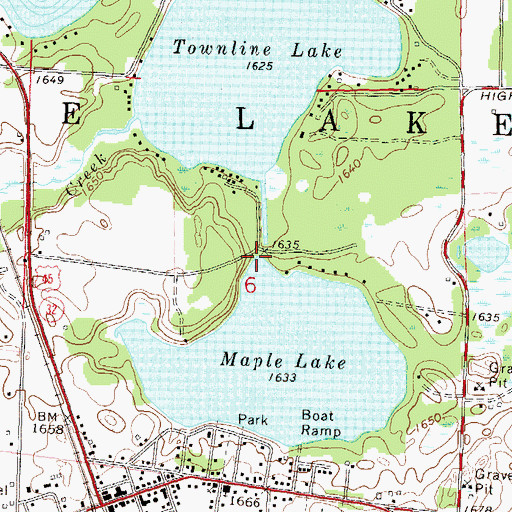 Topographic Map of Maple Lake 2WP487 Dam, WI