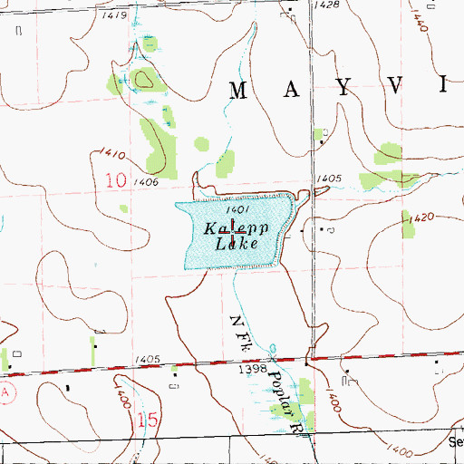 Topographic Map of 1.25 Reservoir, WI